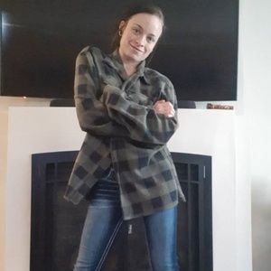 Fleece Button-Down Plaid